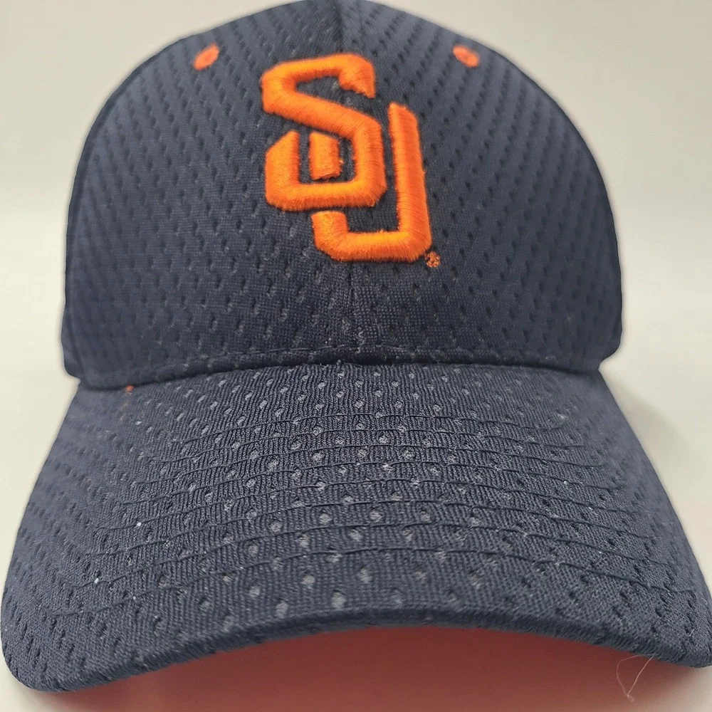 Syracuse Orange Hat Fitted M-L Jersey Mesh Zephyr Blue Orange NCAA University - Picture 2 of 11